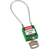 Cadenas de sécurité — Compact à câble, Vert, KD - Clé différente, Acier, 108.00 mm, 1 Boîte